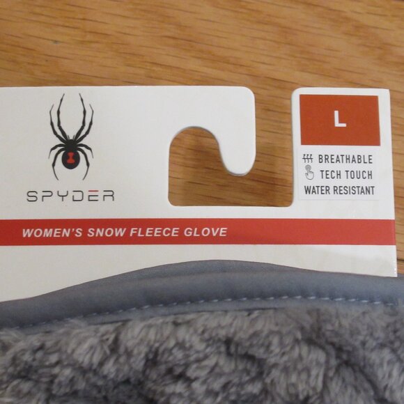 Spyder Womens Fleece Snow Tech Gloves Gray Large ~~BRAND NEW WITH TAG~~ - Picture 4 of 4